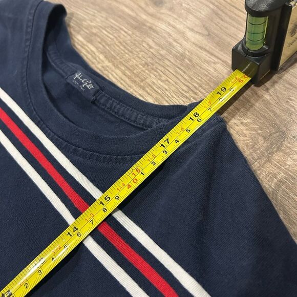 BRANDY MELVILLIE Womans Red And Blue Stripe Cropped Shirt - Picture 6 of 8